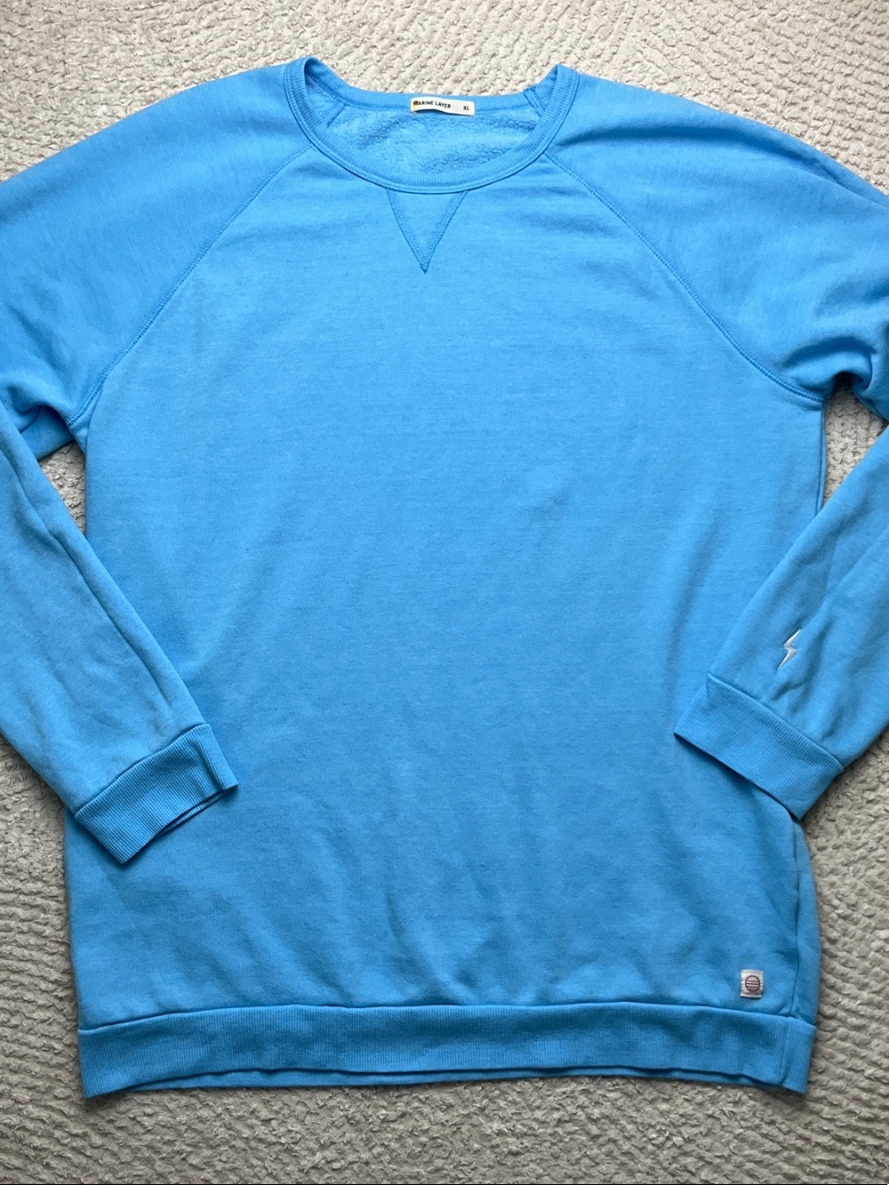 Marine Layer Men's Sherpa Crew Pullover Size XL *Bolt Embroidered